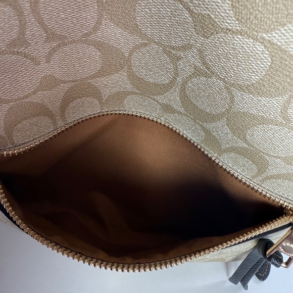 Coach Jordyn Backpack In Blocked Signature Canvas Gold Light Khaki Brown Multi - Picture 10 of 16